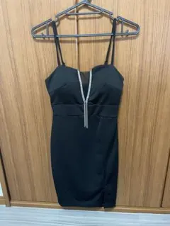 ブラックビーズ付きスリップドレスS size