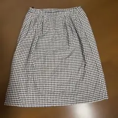 フレアスカート ブラックチェック柄