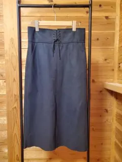 トゥモローランド　ネイビー スエード風 タイトスカート