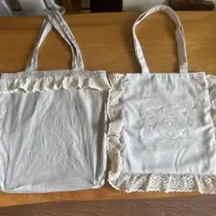 サマンサモスモス　フリルレース刺繍トートバッグ　と　ノベルティ　2枚セット