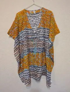 ブランドEcho 花柄シースルーチュニック 半袖 - メルカリ