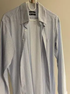 【中古】SUIT SELECT 4S スーパーノンアイロン ストライプシャツ