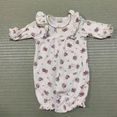 petit main 花柄ロンパース フリル
