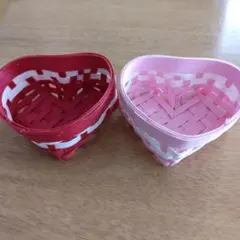 ハート型　ミニカゴ　バレンタイン　２個