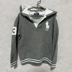 POLO RALPH LAUREN フード付きトレーナー　サイズ130 グレー