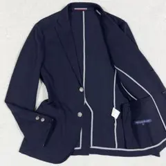 美品✨グリーンレーベル テーラードジャケット 鹿の子 ストレッチ ネイビー M