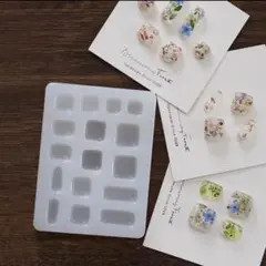 シーリングスタンプ用ワックス シリコンモールド四角幾何学型