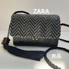 ZARA ブラック タッセル付き ショルダーバッグのサムネイル