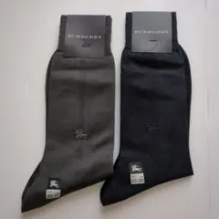 BURBERRY ソックス 25-26cm グレー ネイビー