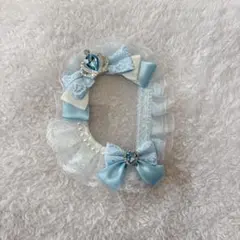 トレカケース デコ b8 量産型 水色 レース