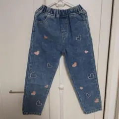 ハート刺繍入りデニムパンツ 7Y