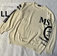 《MUNSING WEARグランドスラム》ゴルフメンズニット　LL アイボリー