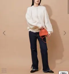 Adam et Rope ファーニットミドルカーディガン キナリ フリーサイズ