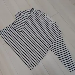 GRL ボーダー 長袖カットソー ホワイト×ブラック