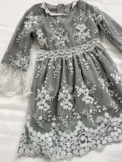 韓国子供服 グレー 子供ドレス ワンピース