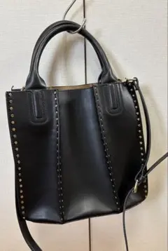 ZARA ショルダーバッグ スタッズ黒美品