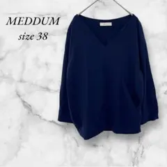 MEDDUM/M トップス ブラウス プルオーバー ネイビー Vネック 仕事にものサムネイル