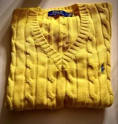 ポロラルフローレン　半袖ニット　イエロー ポロラルフローレン 半袖ニット イエロー POLO RALPH LAUREN