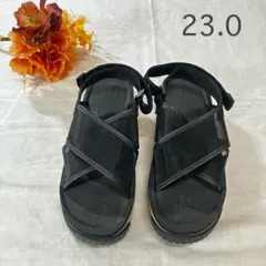 SHAKA シャカ×ローズバッド 厚底スポーツサンダル ブラック 23.0