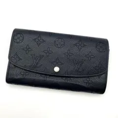 【美品】ルイヴィトン マヒナ ポルトフォイユ イリス モノグラム 長財布 黒