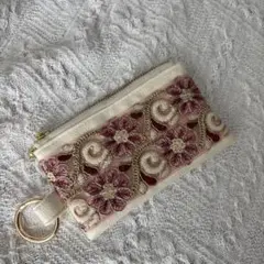 インド刺繍リボン 小物ポーチ