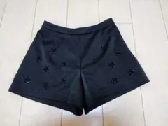 【CECIL McBEE/未使用】花柄ビジュー ショートパンツ M 黒