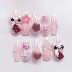 犬*様 【即日発送】　ネイルチップ　地雷系 量産型　平成女児　ゴテゴテ