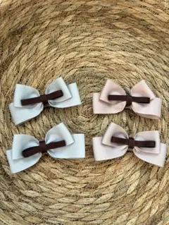 【在庫処分セール】 犬用リボン（２色リボン）ブルー　2個セット