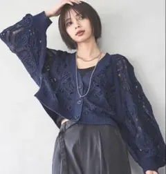 PAGEBOY スカシリーフニットボレロ カーディガンのサムネイル