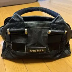 DIESEL ディーゼル 黒ラメ 牛革 ミニボストンバッグ ハンドバック　y2k