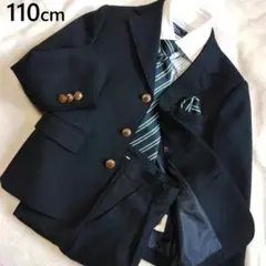 【美品】110㎝ 男の子　フォーマルスーツ4点セットゴールド風3つボタン