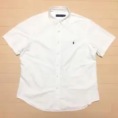 美品 XL ラルフローレン オックスフォードシャツ 半袖 ビッグシャツ 白