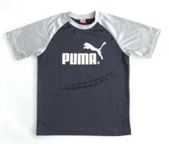PUMA プーマ ジュニア スポーツTシャツ 160 ネイビー×グレー 速乾