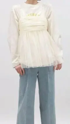 LAKOLE ラコレ　チュールキャミ　ブラックのサムネイル