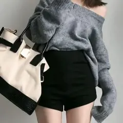 N*い様 ブラック ハイウエスト ショートパンツ　zara gyda emoda