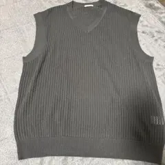 GU ウォッシャブルメッシュニットベスト　グレー　L