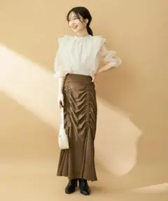 vis【洗える】【前後2WAY】シアーボウタイリボンブラウス