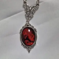 ラス1★ネックレス ペンダント レッド レトロ アンティーク ゴシック 大ぶり