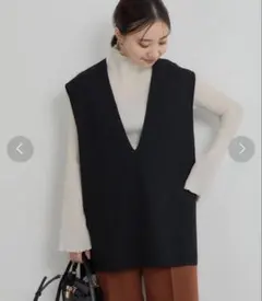 DEEP Vネック ニット ベスト ④ -ウォッシャブル- ブラック