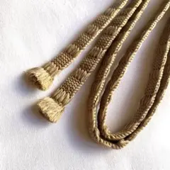 ざっくりした風合いの三分紐　帯締め　長尺　ベージュ　薄茶色
