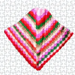 シェル編み フラワーガーデンカラー三角ショール バレエ ハンドメイド