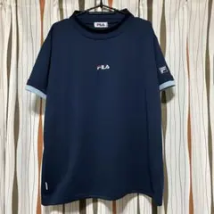 FILA フィラ ネイビー 半袖 Tシャツ カットソー モックネック 3Lのサムネイル
