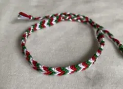 ハンドメイド ミサンガ V字 赤緑白