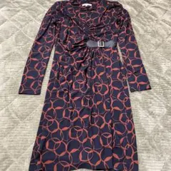 美品　LAURA ASHLEY ひざ丈ワンピース UK12 ラップワンピース