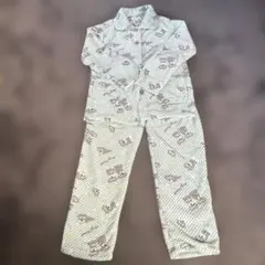 モコモコパジャマ　レディース　ミントグリーン　ワンちゃん柄