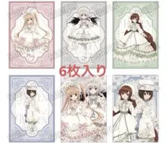 ローゼンメイデン　白ロリータ　イラストカード　真紅　水銀燈　翠星石　蒼星石