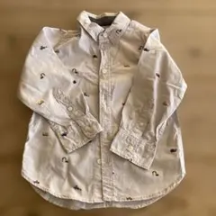 車刺繍 長袖シャツ 98cm