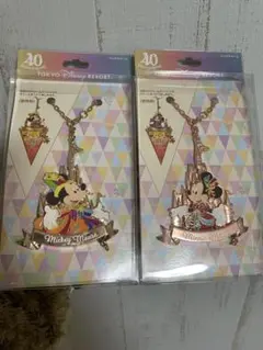 TDR ディズニー40周年バッグチャーム ミッキー・ミニーのセット