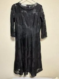ス*カ様 レディース　パーティードレス 黒 レース 春　夏　花柄 XL