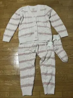 ジェラートピケ　ルームウェアセット ホワイトとピンク